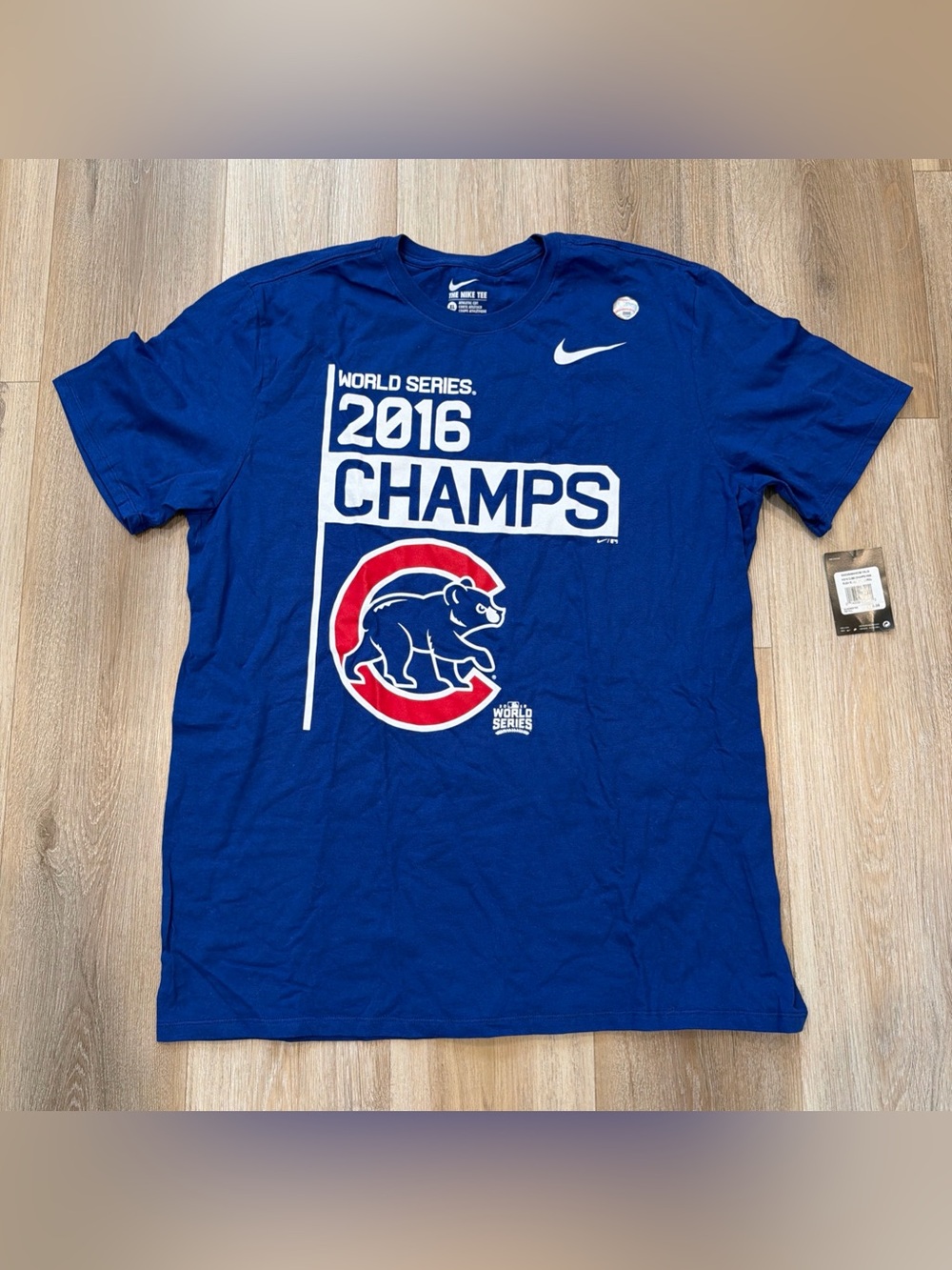 Nike Chicago Cubs 2016 World Series Champs Shirt Blue Men’s Extra Large NWT